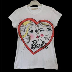 MIGHTY FINE Slim Fit White Barbie (& Ken) t-shirt- size S
